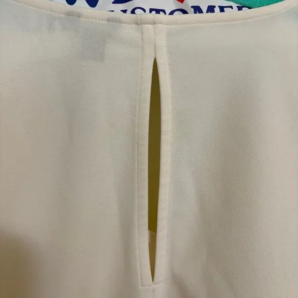 Ann Taylor Crepe Jersey V-Neck in Ivory - Picture 5 of 7